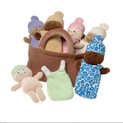 China Custom Play Factory Baby Plush Toy Baby Doll With Fabric With Many Color Plush Doll In Bag Educational Stuffed Doll For Kids for sale