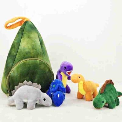 China Maker Custom Plush Volcano Playset With All Kinds Of Dinosaur Triceratops /Tanystropheus/Tyrannosaurus Stuffed Toys For Boys for sale