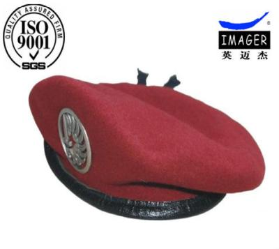 China quality genuine striped top red cheap military beret for sale