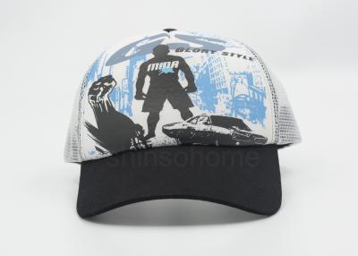 China 4 Colors Printed Mesh Trucker Hats 5 Panels For Outdoor Sports Driving for sale