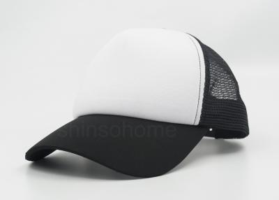 China Cool Blank Plain Trucker Hats Sponge Mesh For Sports / Driving 23 Inch for sale