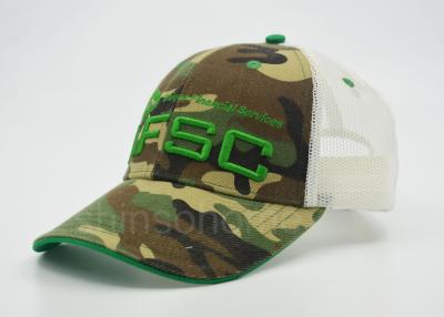 China Unisex 6 Panel Camo Mesh Trucker Hats Adjustable For Women / Men for sale