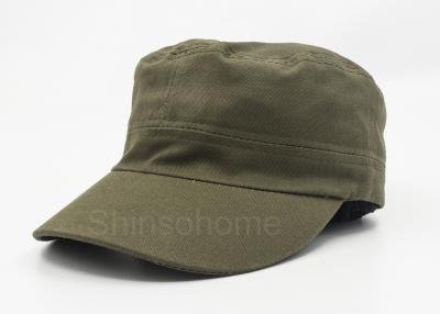 China Adjustable Unisex 100% Cotton Military Cap Army Green Metal Buckle 56 - 60 CM for sale