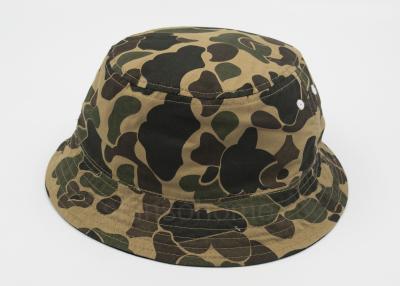 China Cotton Comouflage Fishing Bucket Hat Inner Embroidery , Men Sun Hats for sale