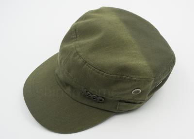 China Fashion 100 % Cotton Military Army Green Cap Adjutable With Metal Buckle for sale