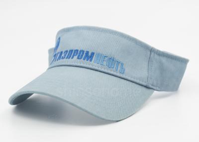 China Summer Embroidered Sun Visor Cotton Cap For Women , Blue Velcro Strips for sale