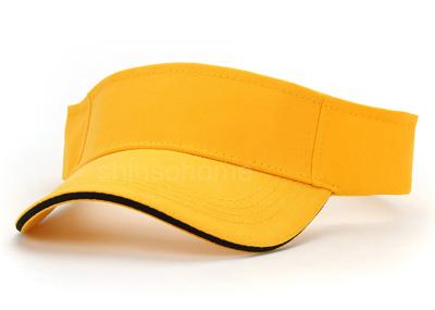 China Yellow Sandwich Bill Cap Sun Visor Adjustable Velcro Closure With Curved Brim for sale