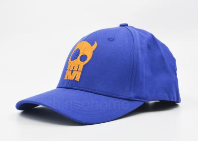 China Embroidery Blue Flexfit Baseball Hats Stretch Cotton With Closed Back for sale