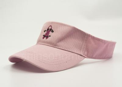 China Pink Embroidered Sport Sun Visor Hats For Kids , 100% Cotton 52 Cm for sale