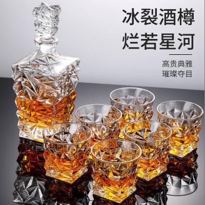 China Fashionable Viable Crystal Whiskey Decanter Set Liquor Fast Delivery Decanter Glasses for sale