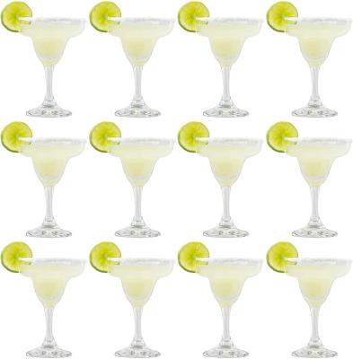 China 9oz 12 Piece Modern Margarita Glass Set Classic for Drinking Pina Coladas Margaritas, Daiquiris, and Other Cocktail Glasses for sale