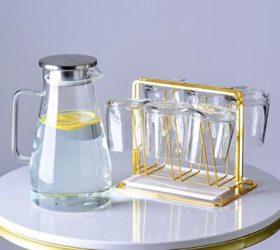 China Wholesale Stocked China Borosilicate Glass Heat Resistant Teapot Set With Cup for sale