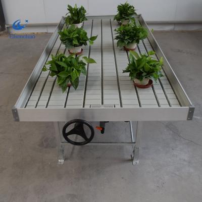 China low cost/dura flood hydroponic table with metal rolling benches for sale