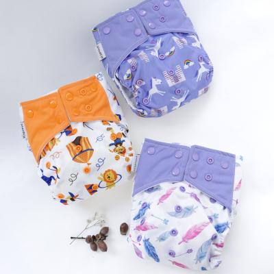 China Hi-Grows Washable Reusable Baby Diapers Charcoal Cloth Embroidered Bamboo Diaper Manufacturer for sale