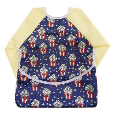 China Sustainable Kids Feeding Aprons Long Sleeve Baby Bib With Pocket Full Coverage Baby Bibs for sale