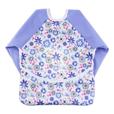 China Sustainable New Models Baby Sleeved Dirty Bib Pad Baby Food Bib for sale