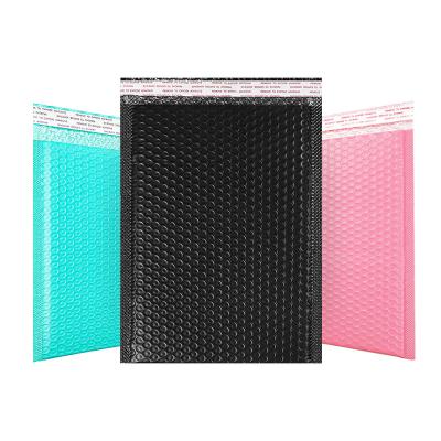 China Waterproof Sample Available Custom Printed Bubble Envelope Factory Wholesale Metallic Black Pink Bubble Mailer Padded Mailing Bag Poly for sale