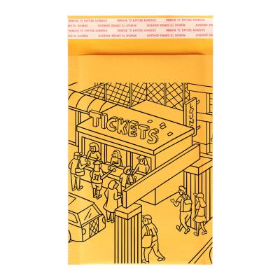 China Non-Toxic Eco-friendly Waterproof Kraft Paper Custom Yellow Bubble Filled Electronic Products Shockproof Waterproof Envelope Bubble Bag for sale