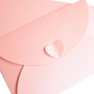 China Eco-Friendly Heart Fold Invitation Envelopes Love Letter Envelopes For Card Photo Wedding Birthday Party Gift Supplies (Color Random) for sale