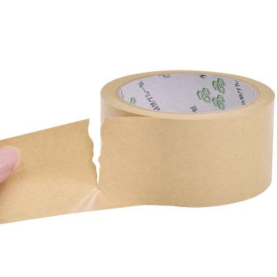 China ANTISTATIC Water Activated Gummed Kraft Paper Fiberglass Reinforcement Cardboard Tape 72mm x 100m for sale