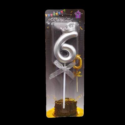 China Birthday Party Number Candles Hot Sell Gold Bow Crown Shape Digital Birthday Candles 0-9 Party Candles Single Pack Birthday Candle Number with Bow for sale