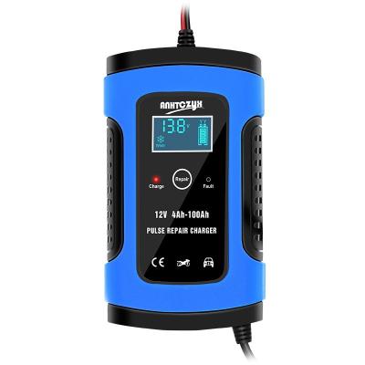 China Charge 12V Battery Motorcycle Car Battery Charger Repair 6AH-100AH ​​Smart Border Exclusive Full Supply 110V-240V for sale