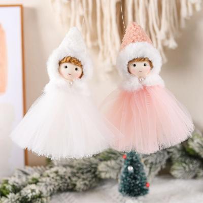 China Cute Skirt Angel Gauze Plush Christmas Hanging Doll Girl's Gift Christmas Angel Doll for sale