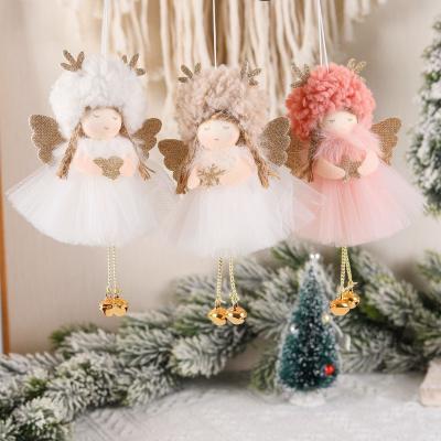 China Creative Christmas Decoration Christmas Plush Yarn Skirt Angel Doll Christmas Tree Ornament for sale