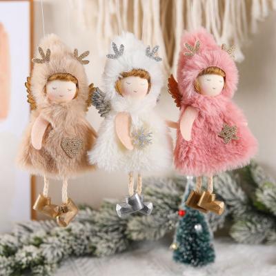 China New Christmas Decoration Christmas Hat Antler Plush Toy Creative Pointed Hanging Angel for sale