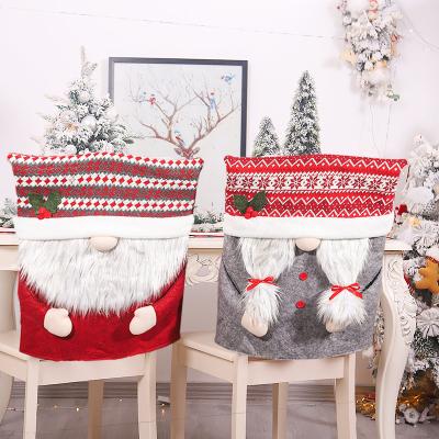 China Christmas Party Couples Creative Cute Plush Santa Claus Christmas Faceless Chair Cover for sale