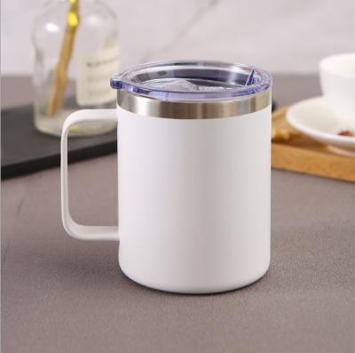 China Double Stored Stainless Steel 12oz 14oz Camper Coffee Mug Wine Cup Coffee Mug With Handle for sale