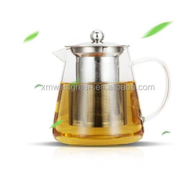 China GTS-006 25oz Viable Glass Teapot with Stainless Steel Infuser and Lid for Blooming and Loose Leaf Tea (25oz) for sale