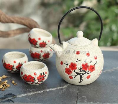 China CTS-014 Japanese style painted pots and viable ceramic cups, 5pcs of a set for sale