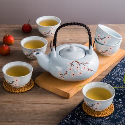 China Good New Viable Ceramic CTS-013 Tea Set For Sale Japanese Turkish Pots Tea Set 4 Cups 1 Teapot for sale