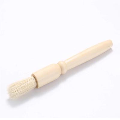 China Coffee Machine Viable Brush Wood Handle And Natural Bristle Machine Team Leader Cleaning Kitchen Tools Coffee Grinder Brushes for sale