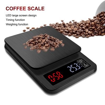 China Weight Measuring Electronic Display Coffee Scale 3Kg/0.1G Drip Coffee With Timer Food Kitchen Measures Precision Scale for sale