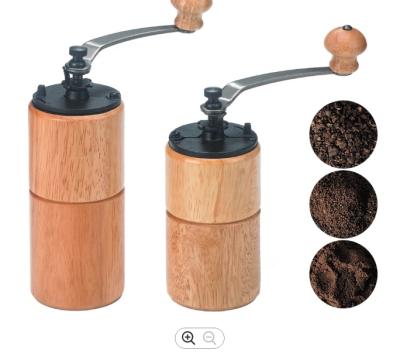 China Best Porcelain Made Wooden Manual Coffee Grinder Stocked with Conical Burrs for sale