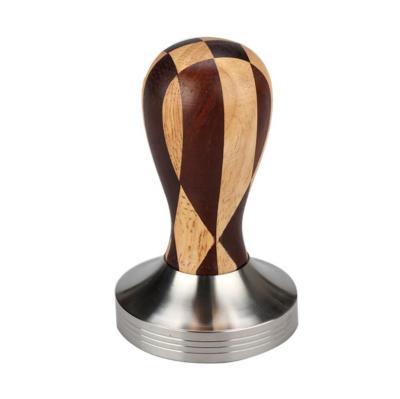 China Base Diameter Stocked 51 Or 58mm Tamper Stainless Steel Rose Wood Handle Espresso Coffee for sale