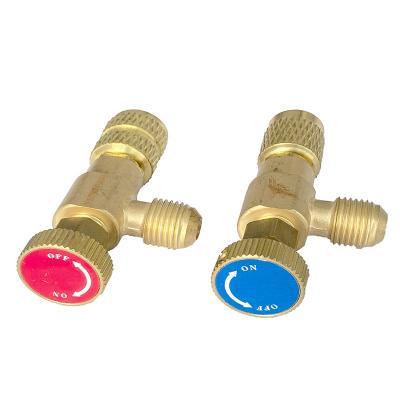 China Commercial Brass Safety Valve Special Filling Gas Can Type Refrigerant Brass Valve Air Conditioning Adapter for sale