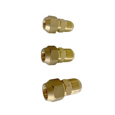 China Refrigeration Air Conditioner Parts Brass Spindle Union With Nut Copper Tube Union Fittings Equal for sale