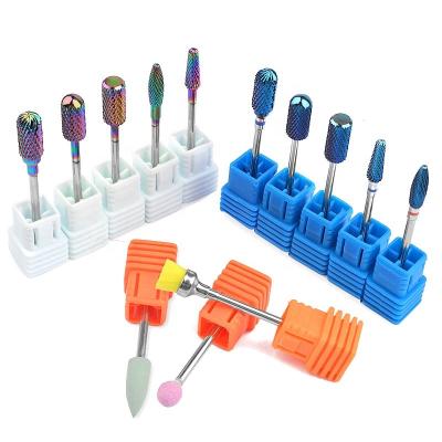 China Tungsten Carbide Tungsten Carbide Nail Drill Bits Manicure Machine Accessories Rotary Electric Nail File for sale