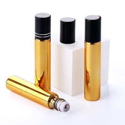 China Personal Care 10ml Mini UV Essential Oil Bottle Roll On Perfume Bottles Glass Rollball Essential Oil Bottles for sale