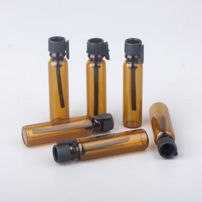 China Popular Custom Printing Amber Glass Personal Care Vial 1ml Bottle Perfume Sample Paper Holder Cards for sale