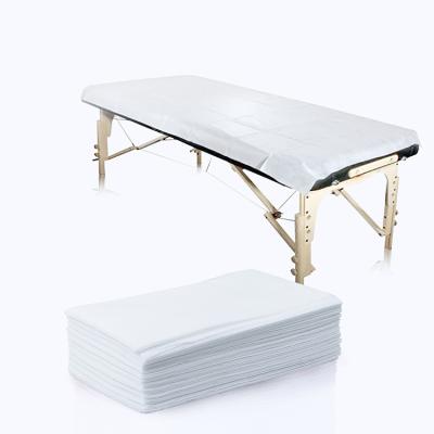 China 20 Pieces 31.5 x 71 inch Disposable Nonwoven Massage Table Sheets Cover Waterproof Bedspread for Spa, Beauty Salon, Hotel WHSD-02 for sale