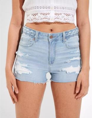 China QUICK DRY Women's High-Waisted Denim Shorts for sale