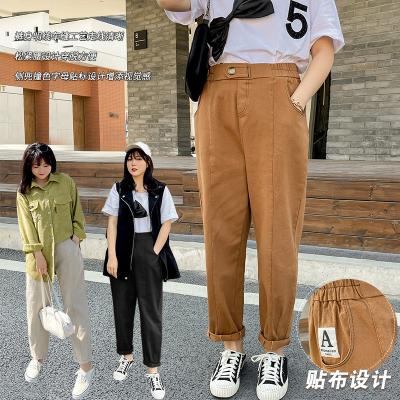 China 2022 QUICK DRY SPRING WEAR NEW MOST KOREAN STYLE CLASS CAUSAL WOMEN'S JEANS FULL STRAIGHT PANTS WITH POCKETS AND SIDE STRIPE for sale