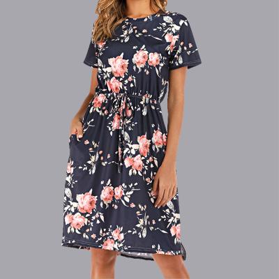 China 2021 Summer New Women's Clothing QUICK DRY Fashion Maxi Standard Wome Sexy Women's Long Print V-Neck Korean Casual Dress for sale