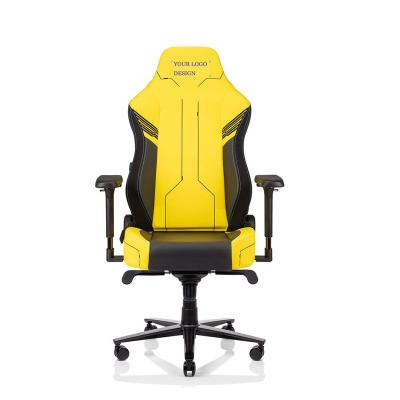 China (Size)2022 Adjustable Tote Chairs For Drop Shipping Swivel Chair PU Gaming Yellow Leather Chair With Armrest for sale