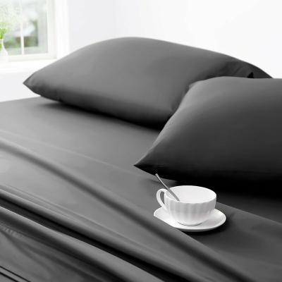 China Nondisposable 4 Pcs Bed Sheet Set Pocket 1800TC Deep Soft Flat Fitted Bedding Set With Pillow Cases King Queen Double Single For Home Hotel for sale