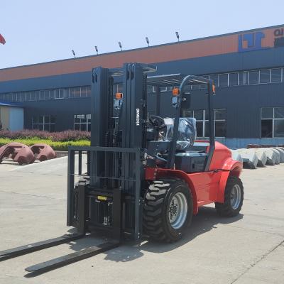 China Building material shops four wheel drive 2WD all terrain diesel forklift 2ton 2.5ton 3ton 3.5ton 2X4 rough terrain forklift for sale for sale